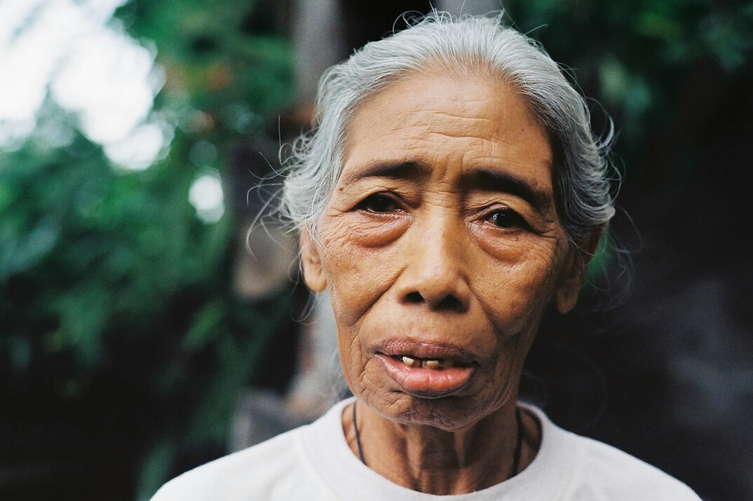 elderly woman smiling