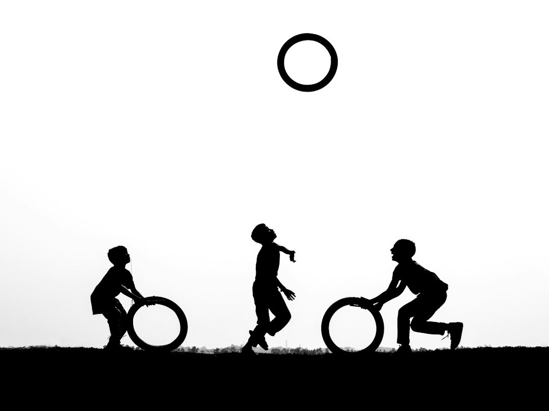 village children playing